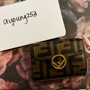 FENDI Micro Trifold Wallet • Womens • Wallet • Print • ZUCCA Pattern Leather